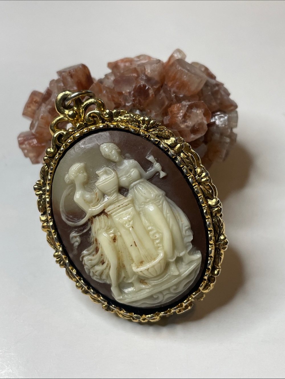 Vintage Max Factor Perfume Hypnotique Cameo Locket Pendent